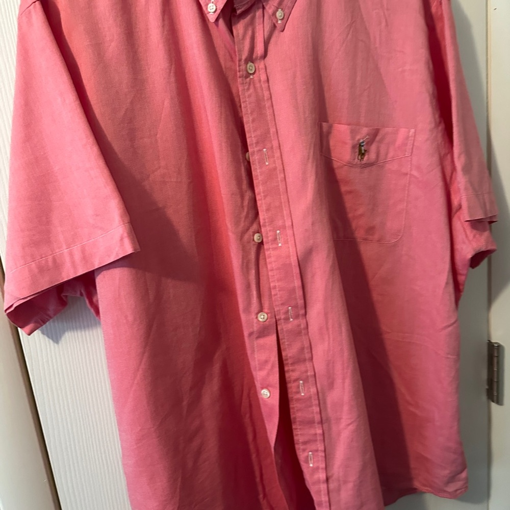 Ralph Lauren Men's Pink Chambray Oxford Shirt XXL slim fit - Picture 3 of 4